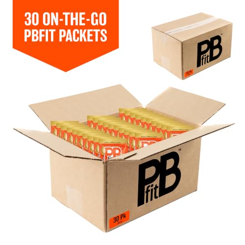 Image of PBfit Classic Peanut Butter Powder Packets, Powdered Peanut Spread From Real Roasted Pressed Peanuts, 8g of protein 8% DV per packet, 0.56 oz (Pack of 30)