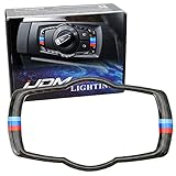 iJDMTOY Black Real Carbon Fiber Light Switch Surrounding Decoration Trim Compatible with BMW 2006-2012 E90 E92 325i 328i 330i 335i M3