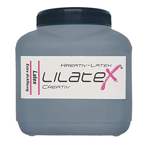 Lilatex 1 Liter farbiges extra-dickflüssiges Flüssiglatex/Farblatex/Latexmilch - extra-Dickes Naturlatex (Anthrazit) Cover