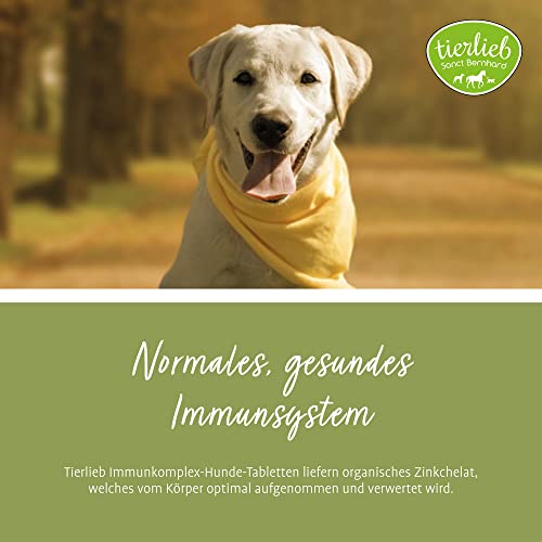 tierlieb Immunkomplex-Hunde-Tabletten | Mit Colostrum, Kurkuma, Cistus & Zink | Ergänzungsfuttermittel | 180 Tabletten