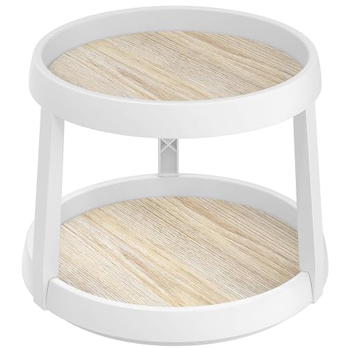 Simple Houseware 2 Tier Turntable Lazy Susan Multifunctional Organizer, Maple
