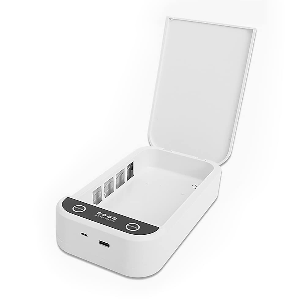 SagaSave Boîte de désinfection UV, stérilisateur Portable pour téléphone Portable avec Fonction d'aromathérapie avec Chargement USB pour Portefeuilles, Masques, clés de Montre (Blanc)
