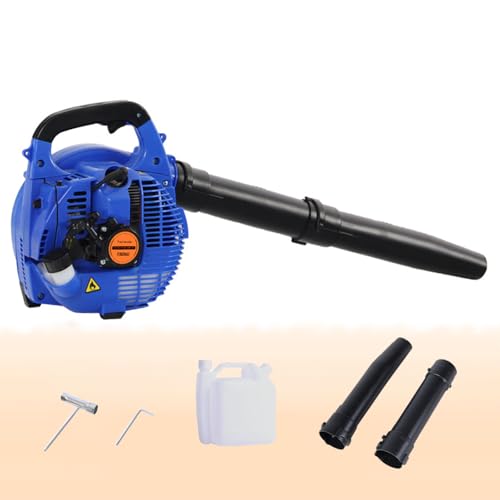Soffiatore per foglie a gas portatile, soffiatore per foglie senza fili, soffiatore per foglie a benzina a 2 tempi, volume d'aria di 380 CFM, velocità di 180 MPH Soffiatore a benzina per la cura del