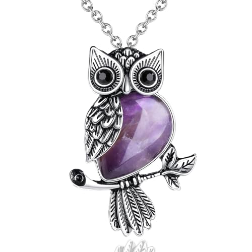 Collier Hibou Cristal pendentif animalier en strass brillant argenté