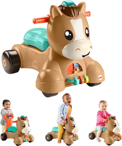 Fisher-Price Baby Walker Learning Toy, Walk Bounce & Ride Pony Ride-On with Music and Lights for Infants and Toddlers Ages 9+ Months (Amazon Exclusive)