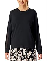 Schiesser Damen Schlafshirt Langarm Modal-Mix + Relax Pyjamaoberteil, schwarz_182051, 38