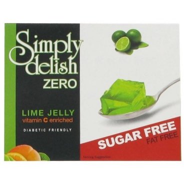 Simply Delish, Sugar-Free Jelly Dessert - Vegan, Gluten and Fat-Free, Lime Flavour - Pack of 24, Keto Friendly Sweets Cover