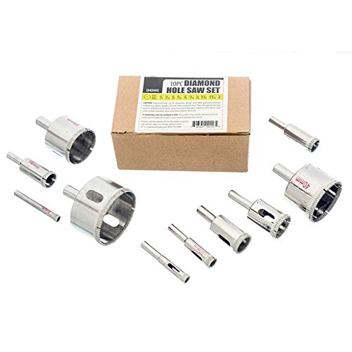 Set de 10 sierra corona diamantada para vidrio y piedra miniatura 2