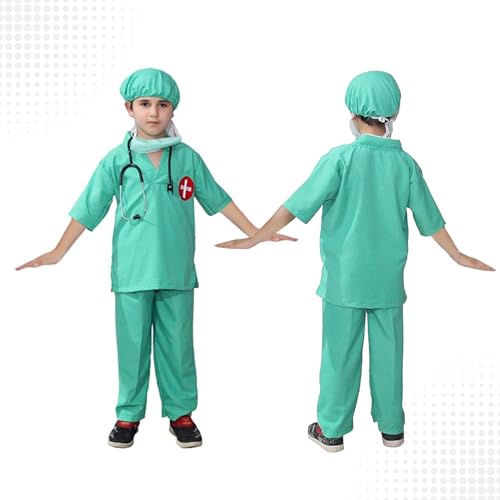 Image of Kaku Fancy Dresses Our Helper Costume for Boys & Girls | Social Helper Doctor, Nurse, Fireman, Postman, Teacher, Farmer Dress For Kids