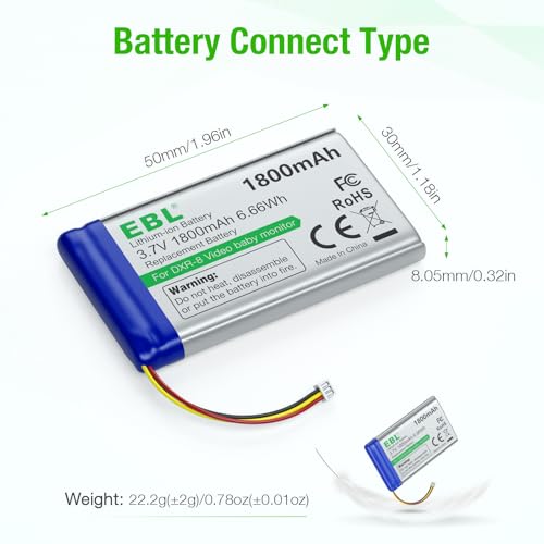 25% Off EBL 1800mAh Replacement Battery for Infant Optics DXR-8 - Image 7