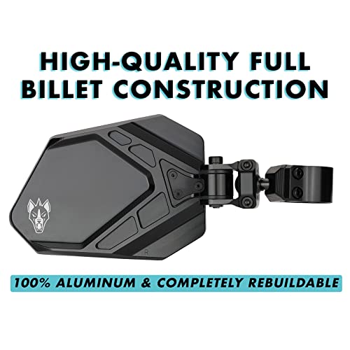 Image of CUERO PRO SILVER 2.0 inch - Side Mirrors for UTV Set - UTV Mirror Set Includes 2 Mirrors - Compatible with Bar Size of 2.0 inch - RZR Rear View Mirror Built to Go Off-Road