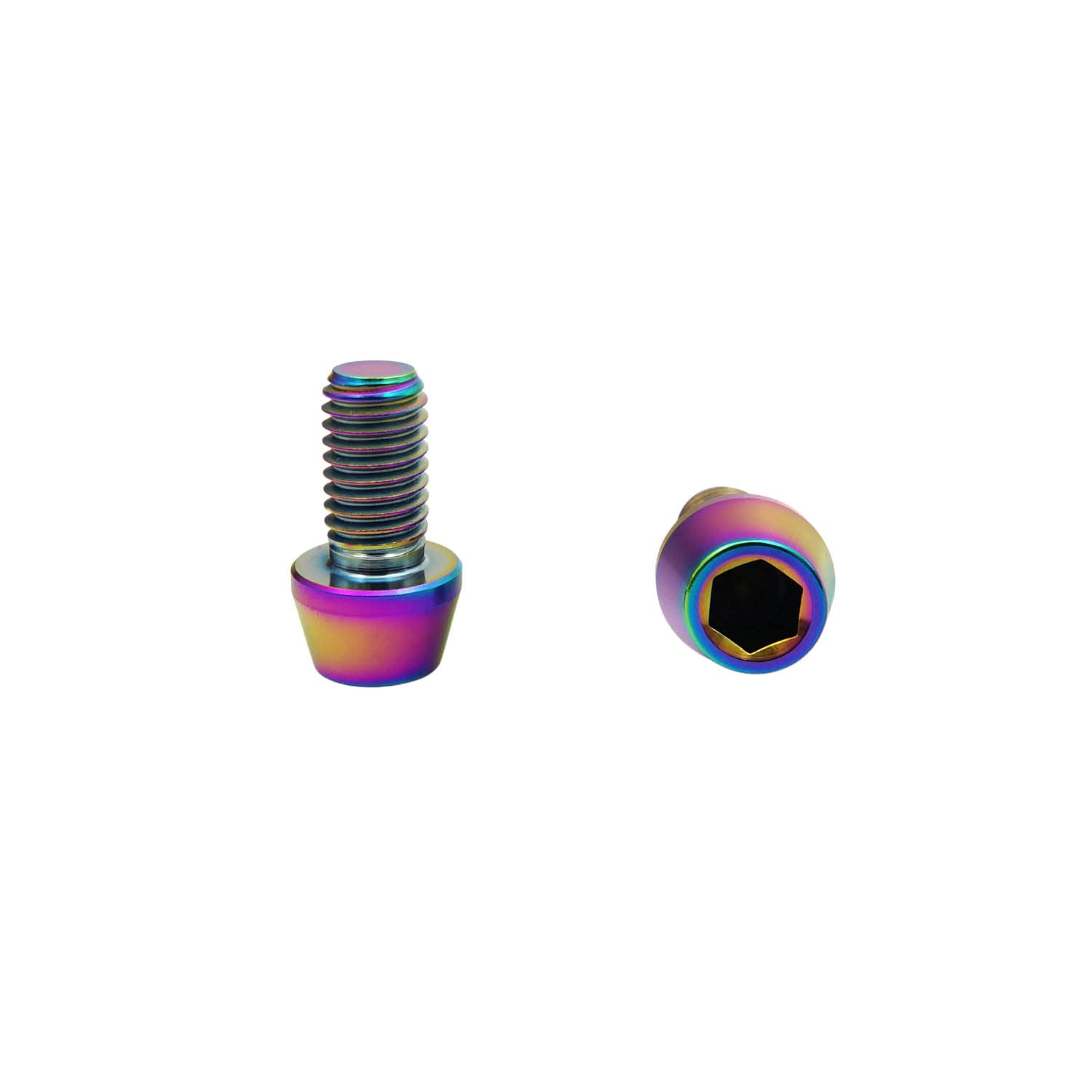 RISON-Titanium Bici Stelo Bulloni in Titanio M6x1.0x15mm, 5pcs Viti per Attacco Manubrio Bicicletta, Vite a Testa Conica Viti Fisse per Stelo Bici, Vite di Fermo Vite per Gambo per MTB/Bici da Strada