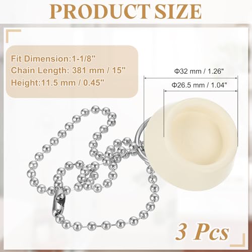 Tapón de Desagüe de Goma para Bañera 3Pcs miniatura 2