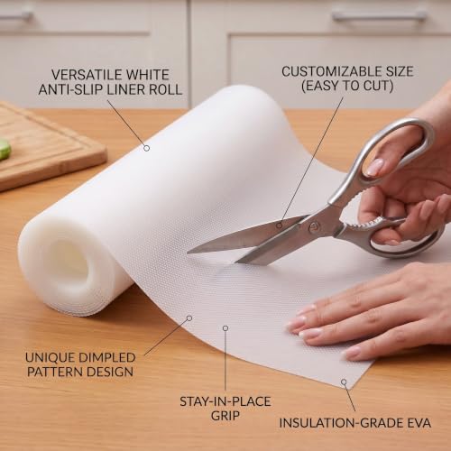 Image of EASYHOME Multipurpose EVA Anti-Slip Mat (60cm x 3 Meter, Clear) - Waterproof, Washable Shelf Liner Roll Sheet for Kitchen, Bathroom, Drawers, Cabinets, Fridge & Table Mat