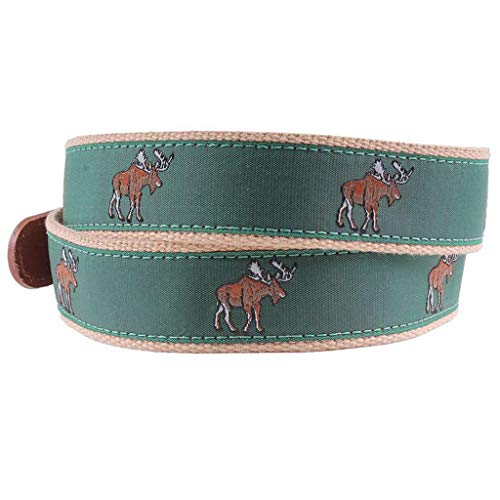 COUNTRY CLUB PREP Moose Leather Tab Belt in Green2