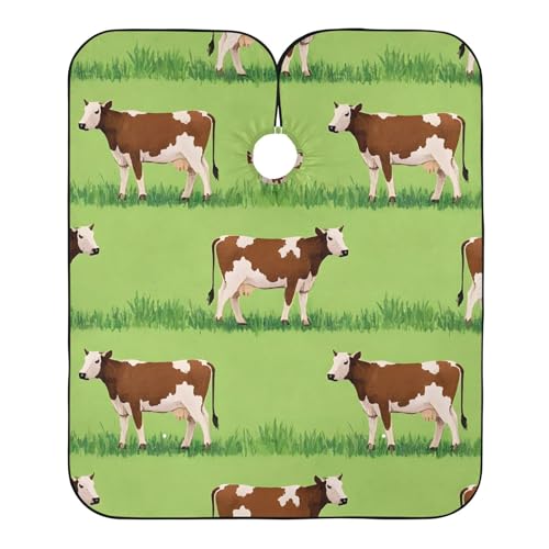 Hezely Cows Hair Dye Cape, Barber Cape for Adults,Waterproof Salon Cape,Waterproof Hairdressing Styling Hair Cutting, 65