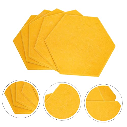 Paneles acústicos 5 piezas para reducción de ruido, aislamiento de pared insonorizante de fibra de poliéster, placas absorbentes para estudio, oficina, KTV y gimnasio adhesivas naranja miniatura 2
