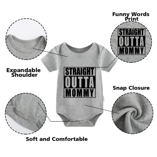 YSCULBUTOL Baby Twins Bodysuits Straight Outta Mommy Infant Baby Clothes Twin Romper Unisex Outfits With Hat2