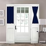 Aquazolax Front Door Curtain Panel for Privacy - Blackout Drapery 25'x40' Solid Curtains for French Glass Door - 1 Panel, Navy Blue