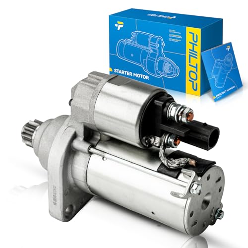 Image of PHILTOP New Starter Motor Replacement for Volkswagen,2006-2009 GTI Manual,2012-2014 GTI Manual,2006-2009 Jetta 2.0L Manual,2010 Jetta 2.0L Gas OE:17970N 17970, 02M911023G, 02M911023