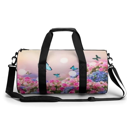 Sac de sport papillon fleurs compact pour tout ranger