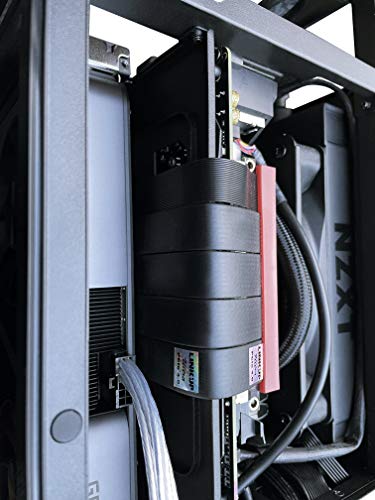 Image of LINKUP - Ultra PCIe 4.0 X16 Riser Cable Shielded Gaming PCI Express Gen4 Reverse PCIE Connector w / 270 Degree Socket (24cm / 9.44 inch) Compatible with NZXT H1 Without Screw