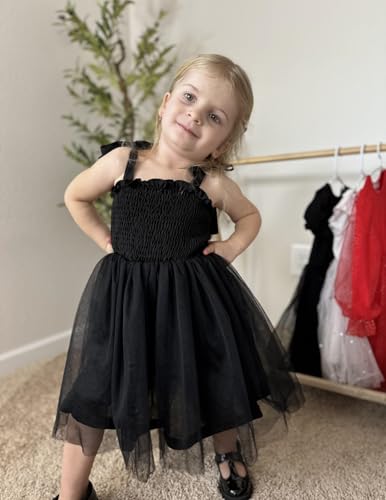 Arshiner Toddler Girl Tutu Dress Summer Bow-Tie Straps Casual Dresses Kids Princess Flowy Swing Clothes for 2-7Y2