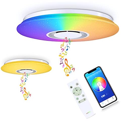 chysongoods 36W 40cm/15.7Inch redonda Plafón lampara led techo colores brillo iluminación de techo de interior Cover