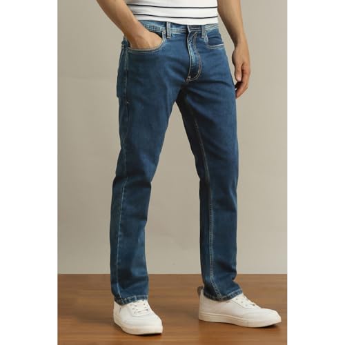 Image of Peter England Men's Regular Fit Denim Jeans for Daily Casual Wear
