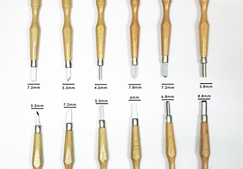 12 Pcs Wood Carving Tools Kit Carbon Steel Chisel Set