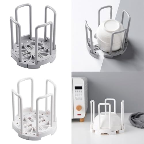 Égouttoir à vaisselle rétractable gris pour tasses et cuisine compacte