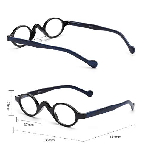 Jm 3 Pack Small Oval Reading Glasses Vintage Spring Hinge Glasses For Reader Women +4.0 Black & Red & Tortoise #TOP4