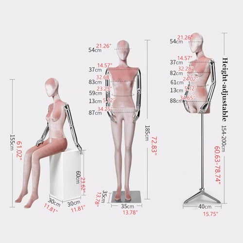 Mannequin avec articulations rotatives et bras amovibles et tête pour studio de design avec tabouret