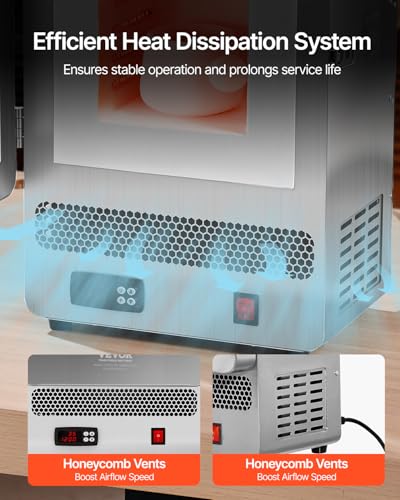 Image of VEVOR 1500W Programmable Electric Kiln, Digital Melting Furnace with Multi-Stage Temperature Control, Stainless Steel 2192F /1200℃ for Jewelry, Metal, Glass, Ceramics, Wax Casting & DIY Crafts | Stainless Steel, Programmable Tabletop Kiln Melter for Wax Casting, Clay DIY, Metal Tempering, Glazing on Pottery, Silver