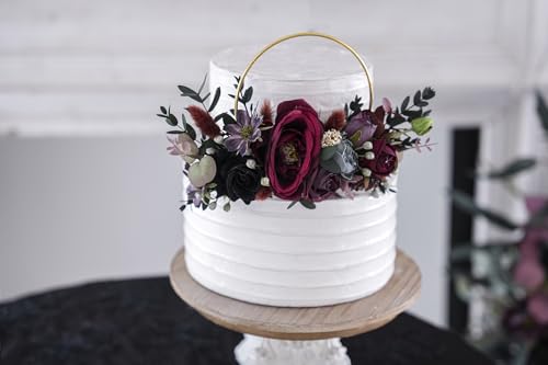 Decoración con Corona de Flores Artificiales Rustic Burgundy miniatura 3