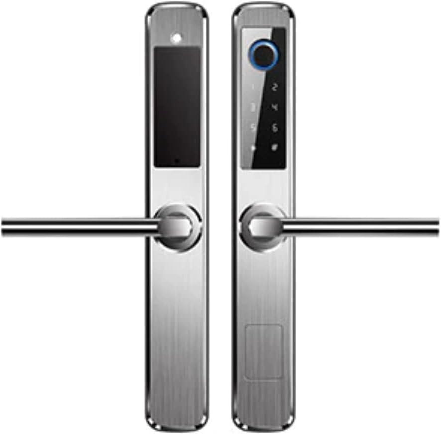 Eazyliv Smart Solutions Tuya life WiFi Aluminum Door Lock Wooden Door Lock Fingerprint,Password Home Door Lock (Silver)