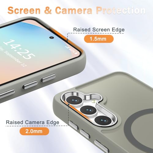 Image of for Samsung Galaxy S25+ Plus Case, Matte Magnetic Phone Case with 1 Screen Protector, Support for Magsafe, Translucent Frosted Shockproof Protective Cover for Samsung Galaxy S25+ Plus, Titanium Gray