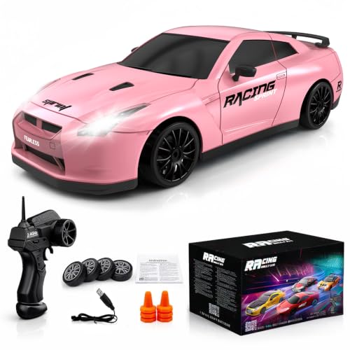 Image of Remote Control Car RC Drift Car 2.4GHz 1:24 Scale 4WD 15KM /H High Speed Model Vehicle with LED Lights Drifting Tire Racing Sport Toy Car for Adults Boys Girls Kids Gift