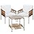Shintenchi 3 Pieces Patio Furniture Set,Outdoor Patio Furniture Wicker Rattan Conversation Set,Including 2 Single Chairs with Cushion and Glass Coffee Table for Backyard,Balcony,Poolside(Beige)