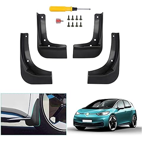 GAFAT V*W ID.3 Mud Flaps, 2020-2022 ID3 Mudflaps Front and Rear No Drilling Required, ABS Plastic (Pack of 4) Cover