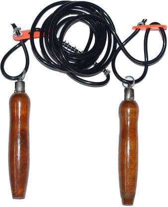 Boss® Adjustable Wodden Handel Skipping Rope for Men and Women Freestyle Skipping Rope (Black, Length: 260 cm)-image-15