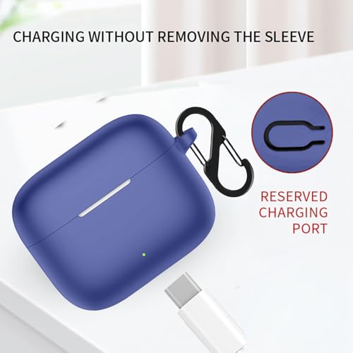 Image of Anvique Silicone Protective Case Cover for Oppo Enco Buds 3 Pro, Earbuds Accessories (Blue S)