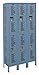 Hallowell U3818-2HV-A-HG Heavy-Duty Ventilated (HDV) Locker, 54" Width x 21" Depth x 78" Height, Double Tier, 3-Wide, Assembled, 725 Gray