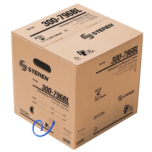 Cable STEREN Cat6 Plenum 1000FT Azul en Bobina miniatura 2