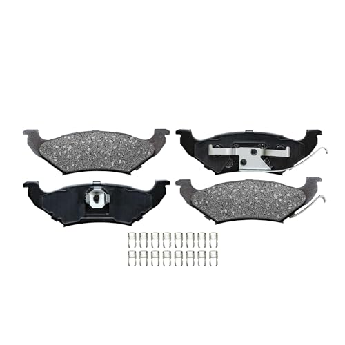 Image of Detroit Axle - Brake Pads for Chrysler Town & Country Dodge Grand Caravan Plymouth Voyager, Front and Rear Ceramic Brake Pads w /Hardware Replacement