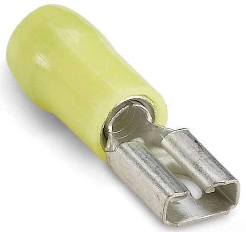 T&B Nylon Insulated w/Insulation Grip Disconnects RB2577F Blue 16-14 AWG Female .250 Width 90 Degree Fully Insulated - 100 pack