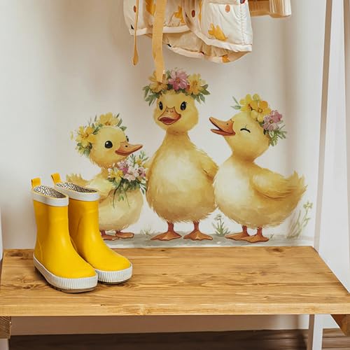 Achang Vinilo Decorativo Patitos con Flores miniatura 6