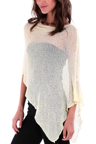 Image of SHU-SHI Womens Sheer Knit Poncho Shrug Lightweight Cover Up One Size Fits Most