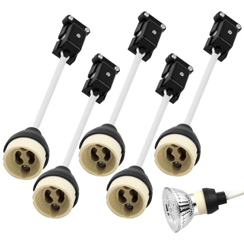 Fofuo Confezione Da 5 Portalampada Gu10, Basi Per Lampade In Ceramica, Connettore 250 V 2 A, Lampade, Parti Di Montaggio Per Luci, Attacco Gu10 Resistente Alle Alte Temperature Con Scatola