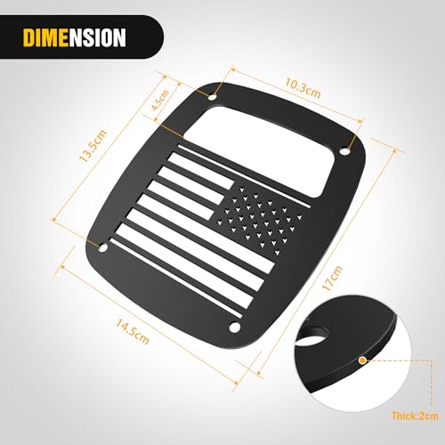 Image of Nilight Tail Light Covers for Wrangler TJ YJ | for 1987-2006 Wrangler TJ and YJ Models, Matte Black Finished Exterior Accessories, 2PCS Taillight Protectors